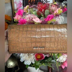 Vintage Miu Miu Flap Bifold Long Wallet - GUC - Needs TLC